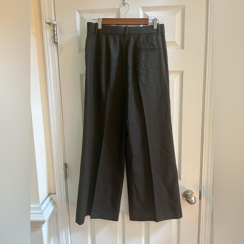 NWT Theory Dark Thyme Sleek Flannel Wool Pants Size 8 - Picture 2 of 4